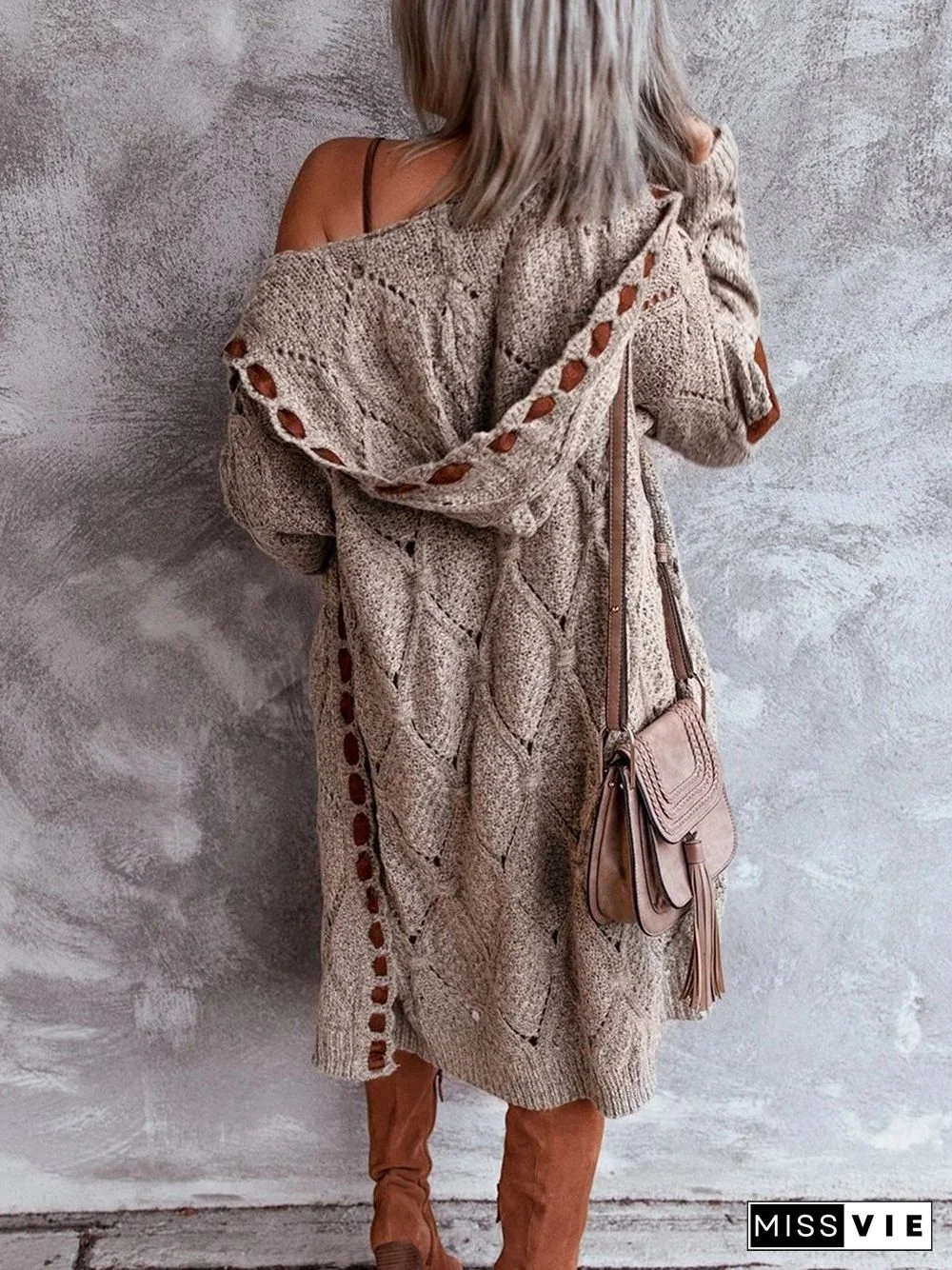 Hooded Knitted Cardigan P12363