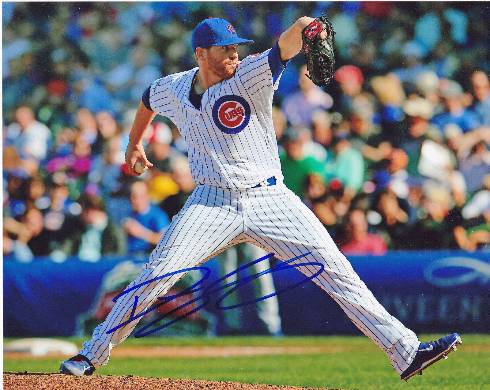 DAN STRAILY CHICAGO CUBS ACTION SIGNED 8x10