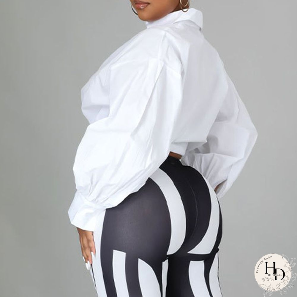 Coffee Casual Solid Split Joint Frenulum Buckle Turndown Collar Tops