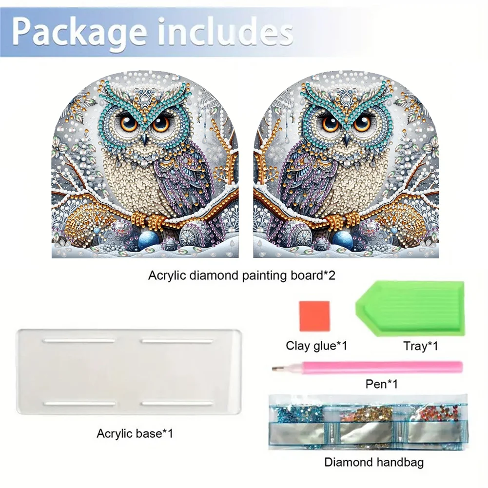 DIY Acrylic Owl Diamond Painting Paper Towel Holder for Home Art Crafts