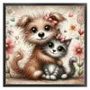 (Multi-Style) Colored Pencil Cat And Dog-11CT Stamped Cross Stitch 45*45cm/17.72*17.72in