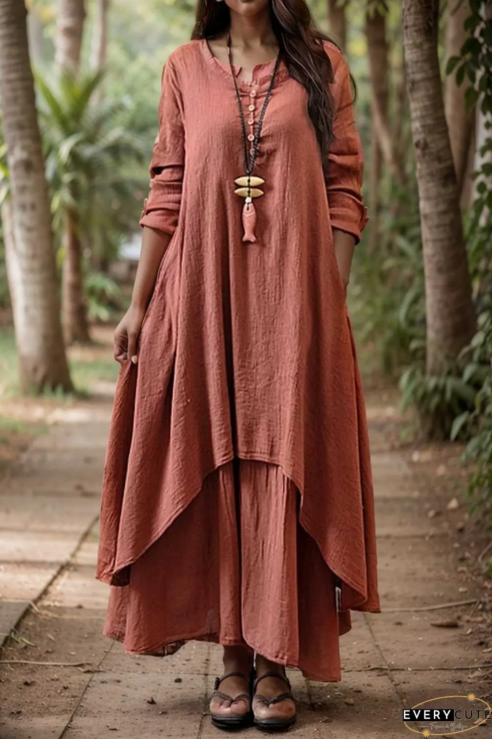 women s plus size casual dress swing dress solid color long dress maxi dress long sleeve button two piece v neck