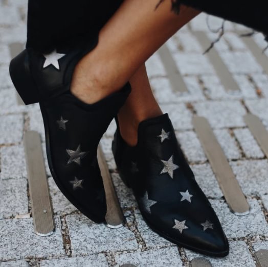 Women's Vintage Pointed Star Low-heeled Ankle Boot