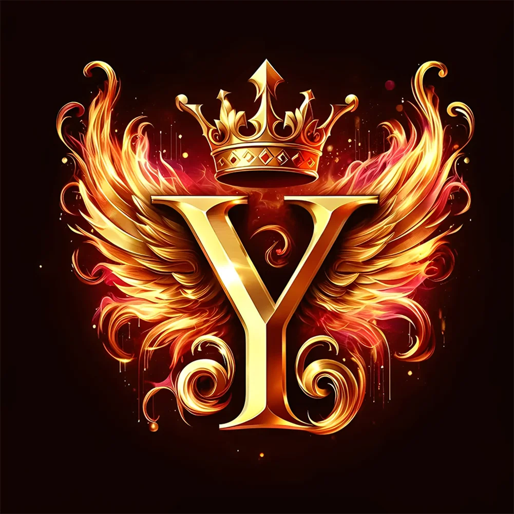 Diamond Painting - Full Round Drill - Letter Y(Canvas|30*30cm)