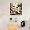 Sunflower Vase-11CT Stamped Cross Stitch Bead Embroidery 46*46cm