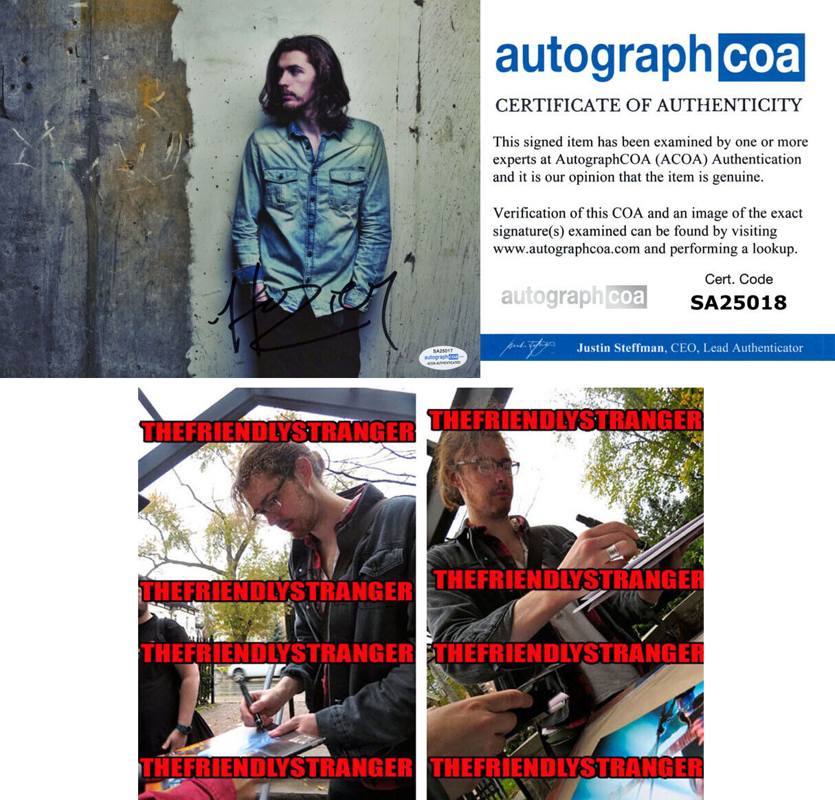 HOZIER signed Autographed 8X10 Photo Poster painting i PROOF - SINGER Take Me To Church ACOA COA