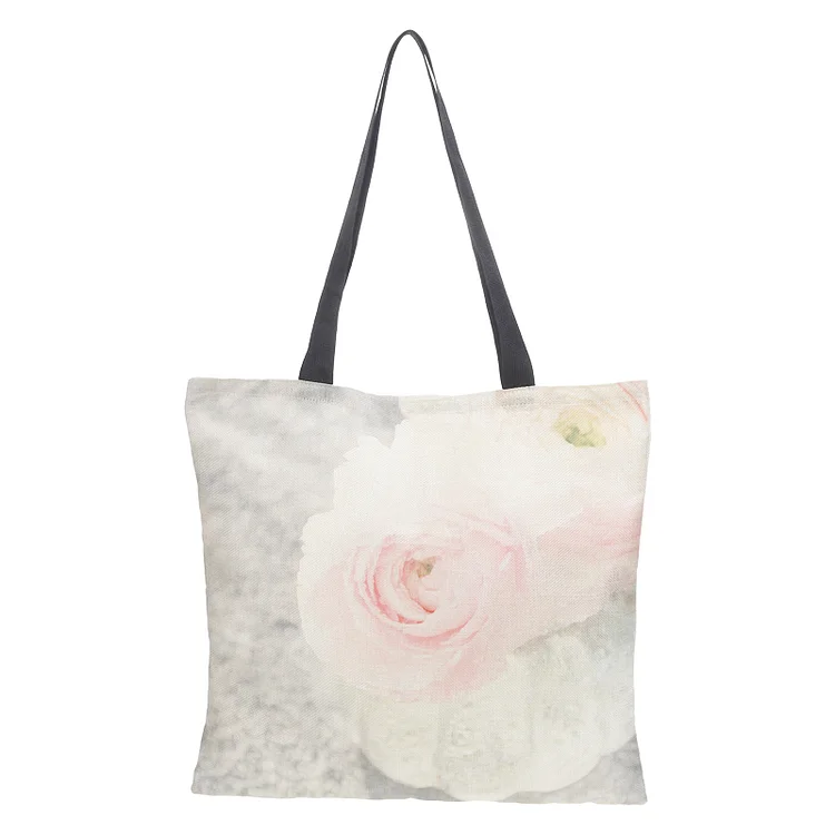 Linen Eco-friendly Tote Bag - Flower