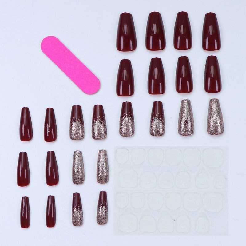 Elegant Solid Color Plastic Press-on Nails 1 Set
