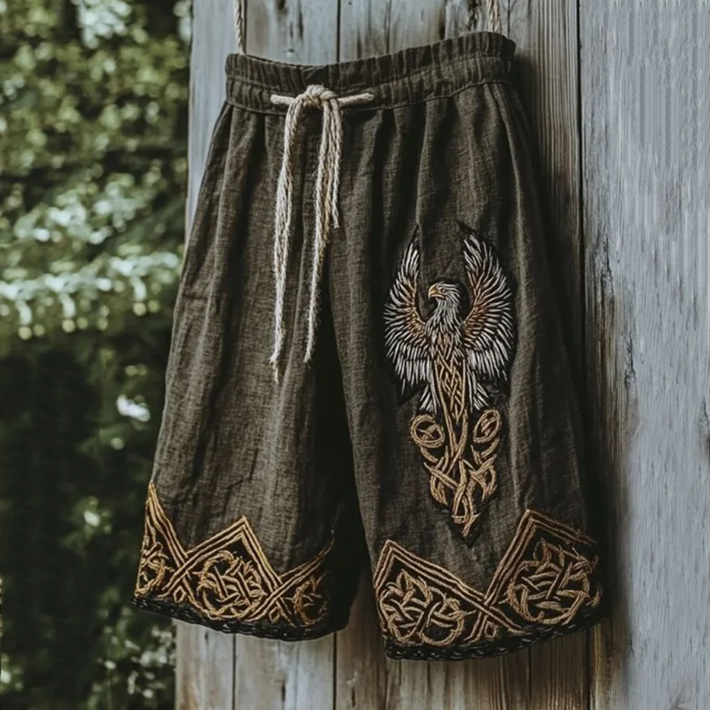 Men's Viking Eagle Rune Mythical Art Graphics Sports Shorts