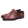 High Grade Mens Monk Strap Shoes Genuine Leather