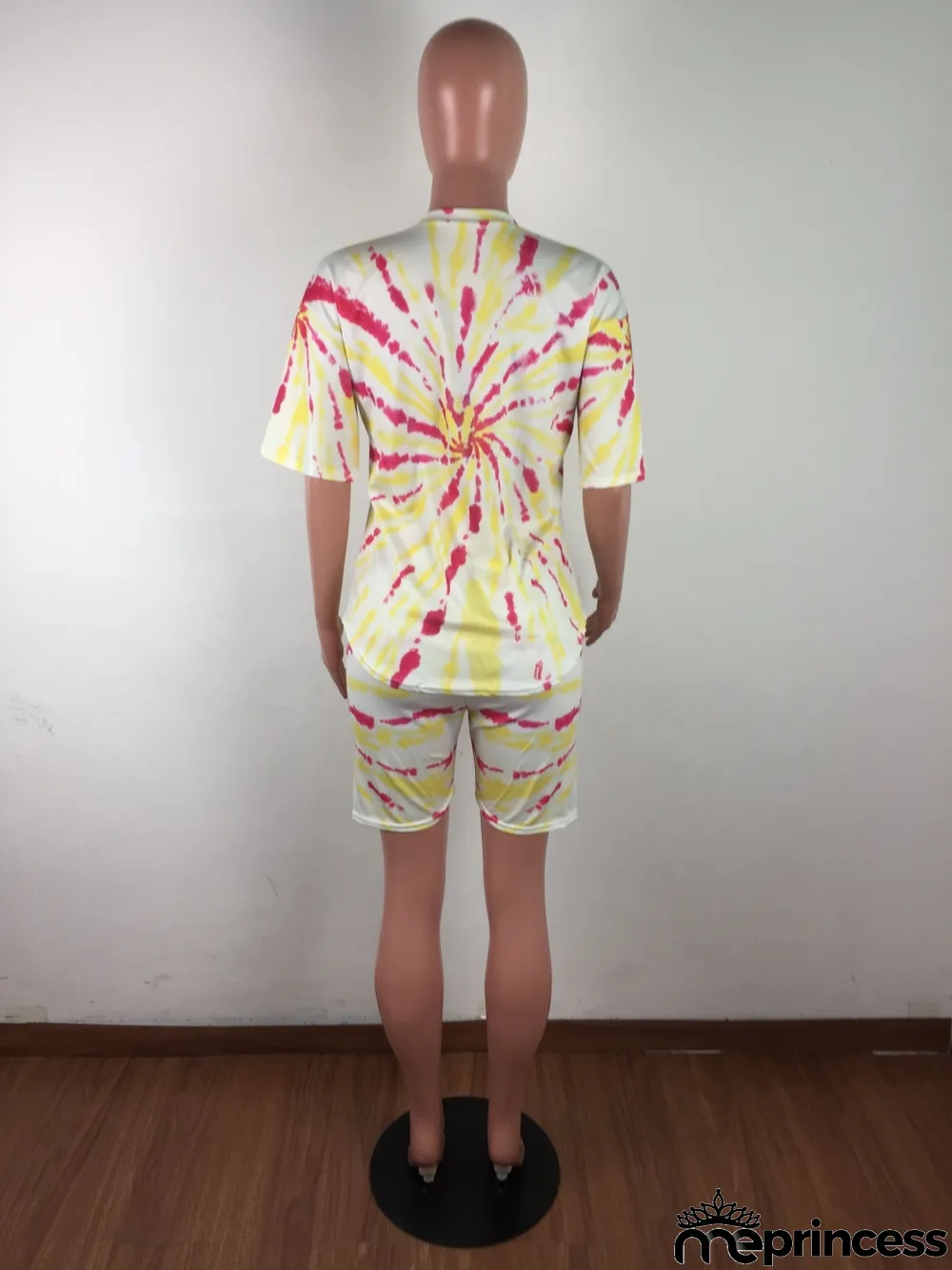 Summer Tie Dye Two Piece Biker Shorts Set