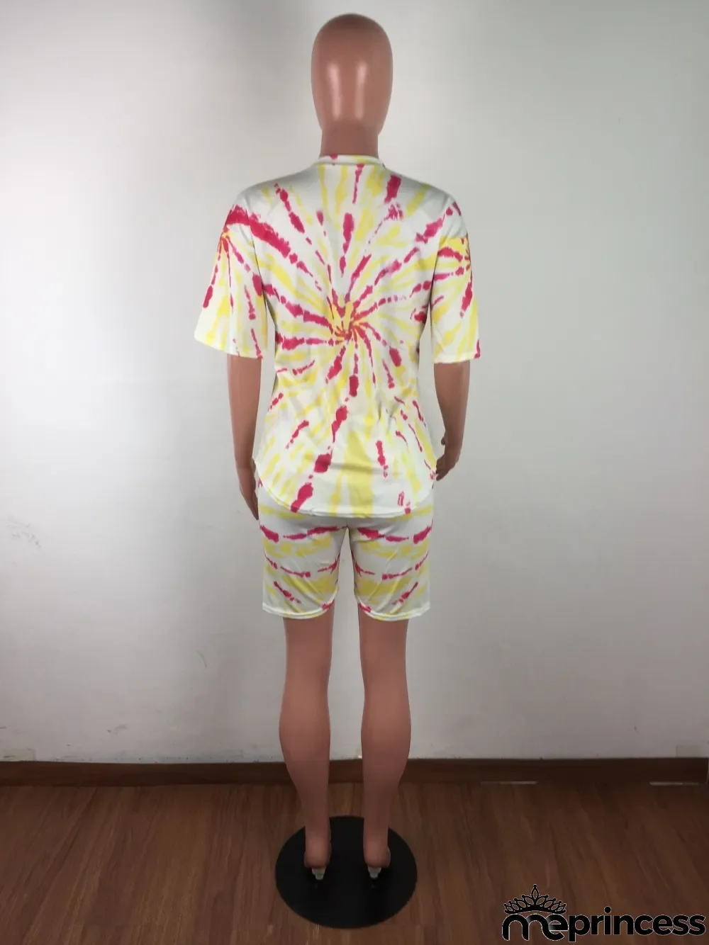 Summer Tie Dye Two Piece Biker Shorts Set