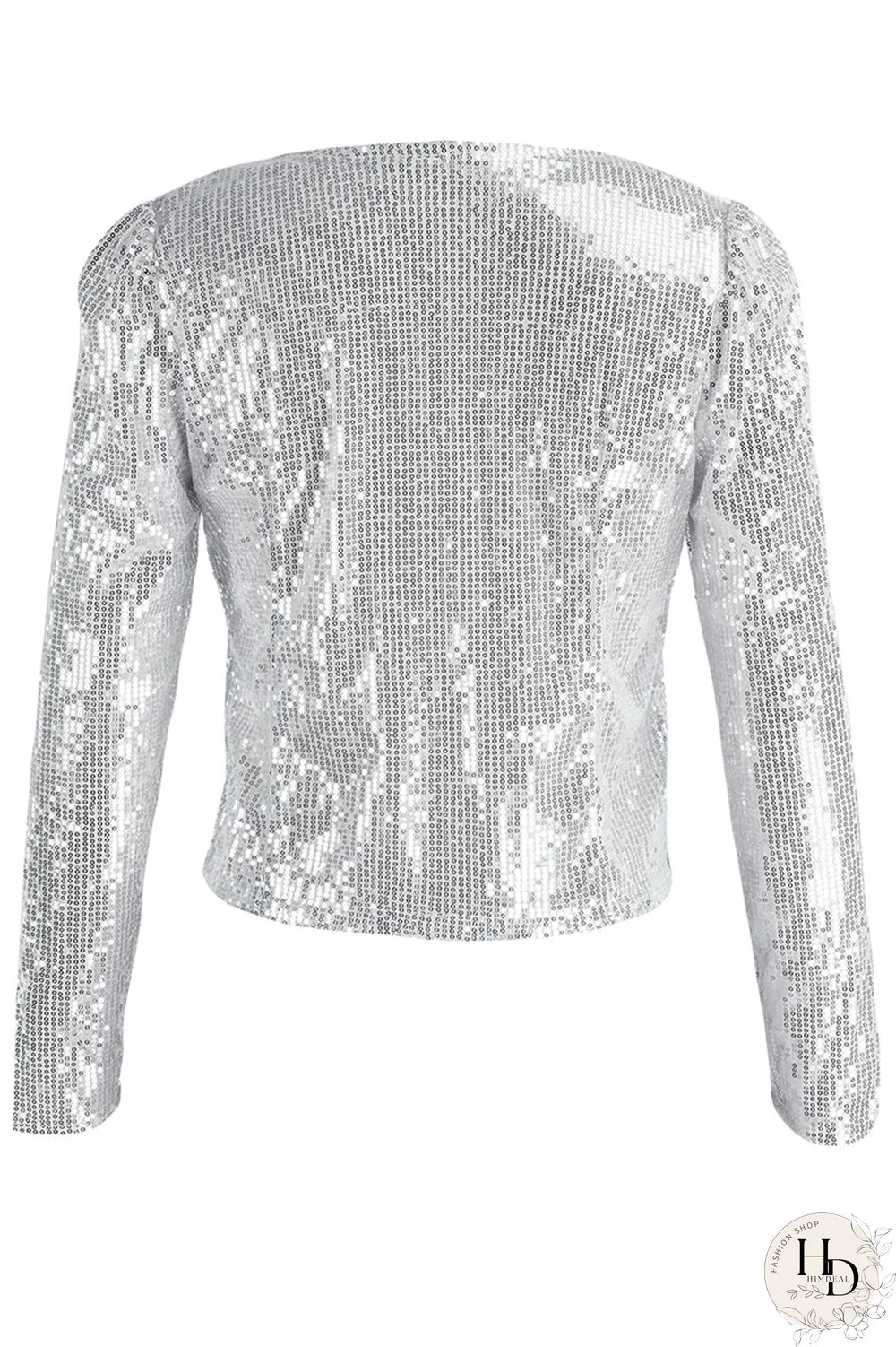 Red Fashion Solid Sequins Patchwork O Neck Outerwear