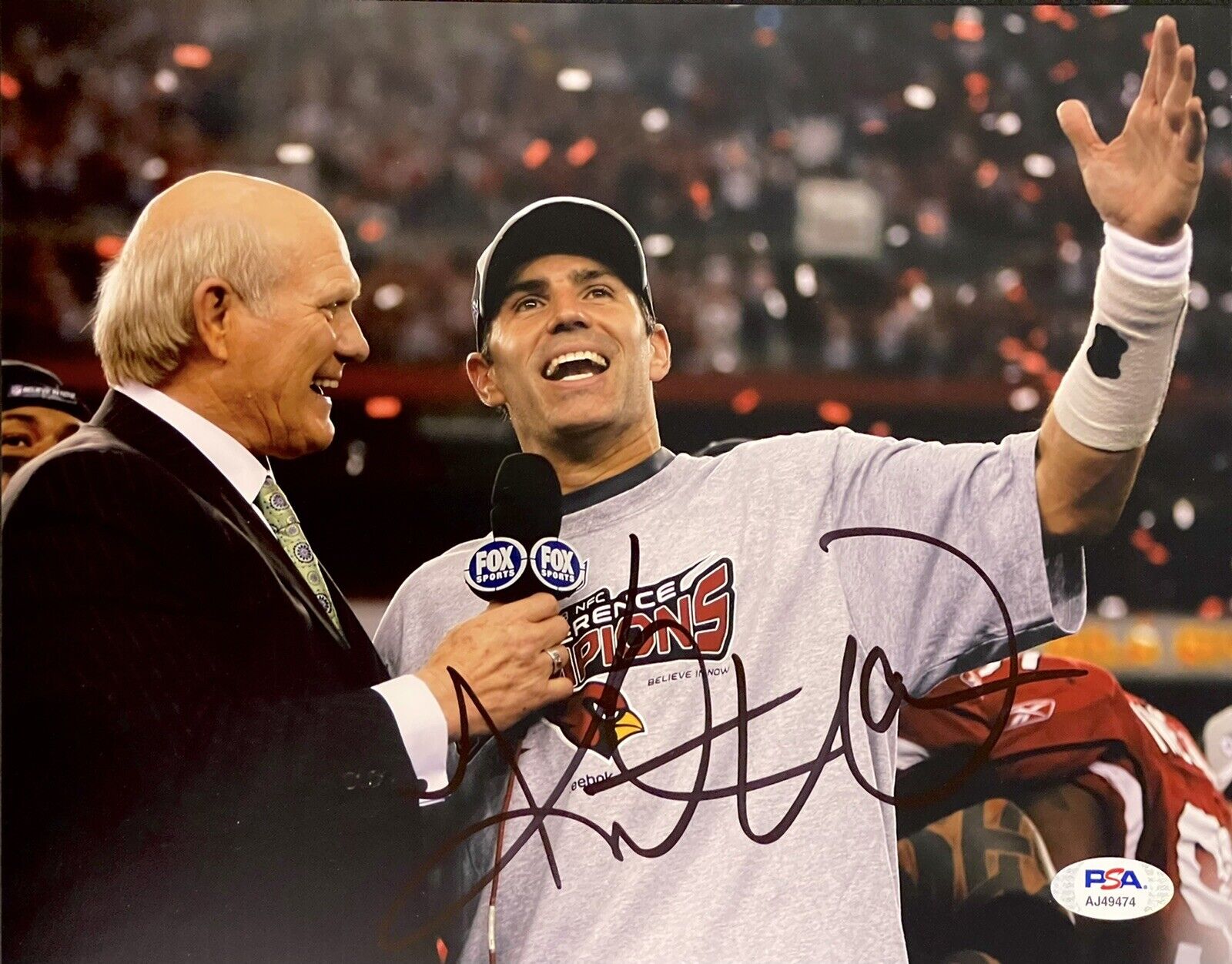 Kurt Warner Signed Auto Cardinals 8x10 Photo Poster painting ST Louis Rams PSA/DNA