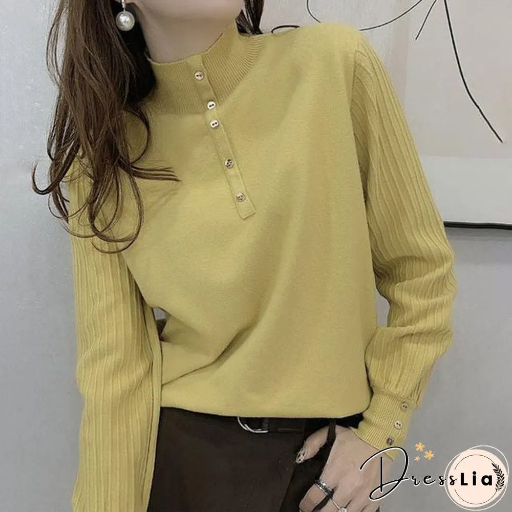 Half-neck Sweater Women's Loose-fitting Foreign-style Bottoming Sweater