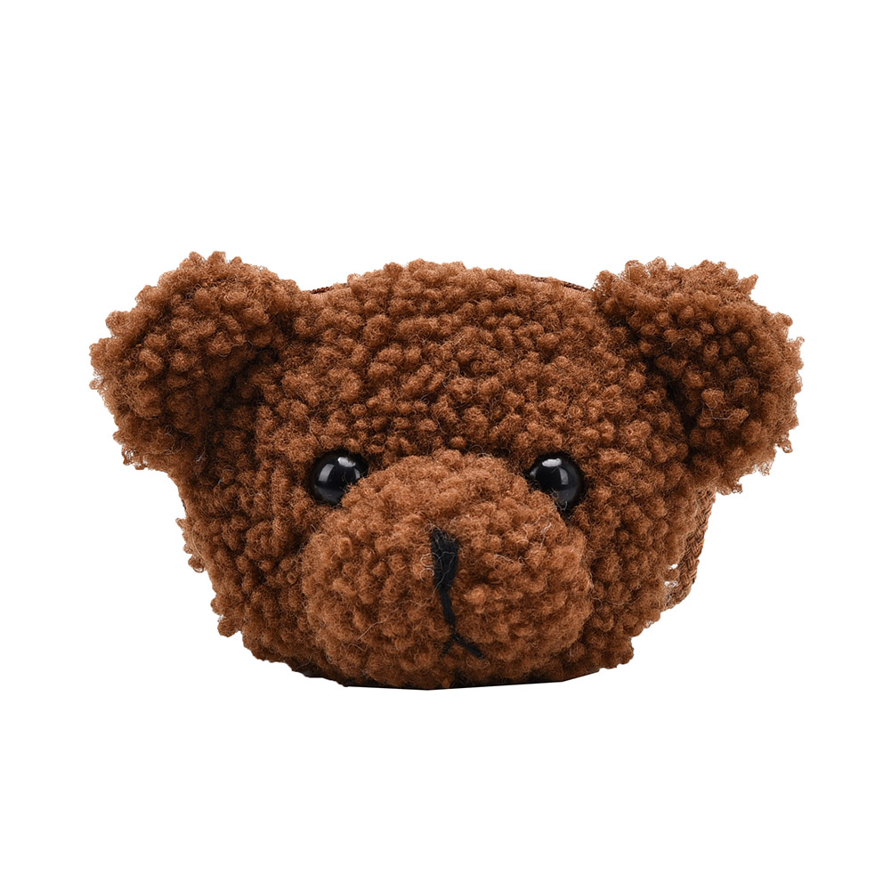 

Cartoon Plush Shoulder Crossbody Bag Kids Cute Bear Shaped Mini Purse, White, 501 Original