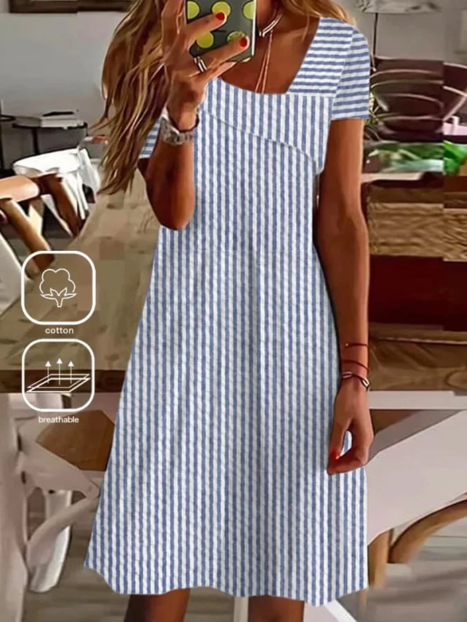 Women'S Cotton Asymmetrical Casual Dress