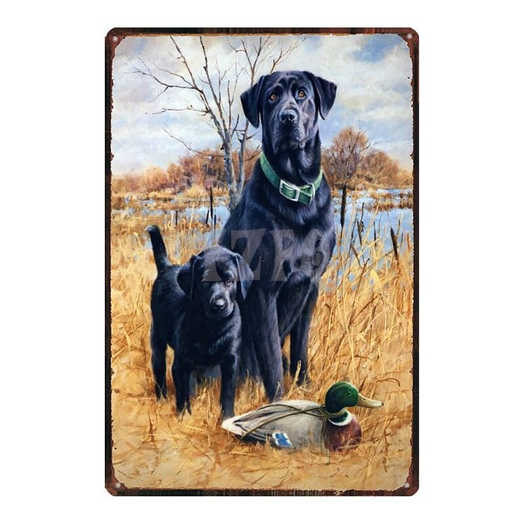 Black Dogs - Vintage Tin Signs/Wooden Signs - 7.9x11.8in & 11.8x15.7in