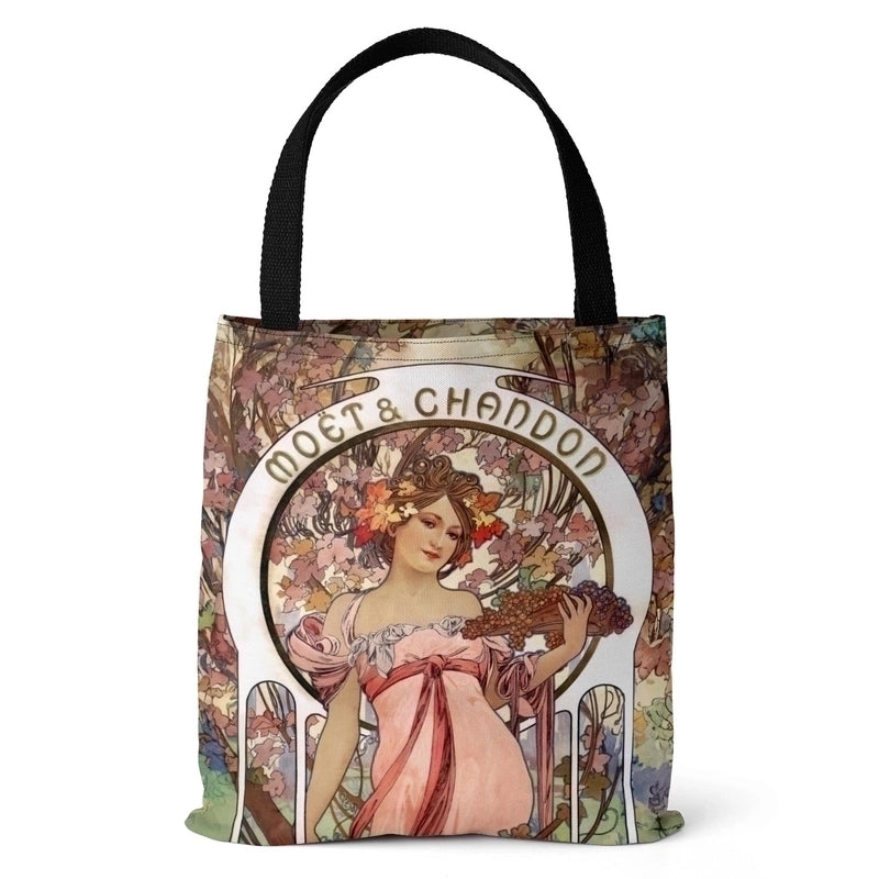 Unisex Vintage Style Portrait Canvas Shopping Bags