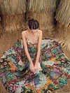 Floral-Print Backless Spaghetti-Neck Vacation Maxi Dress
