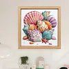 Seashell Posy Glass Bead Partial 11CT DIY Stamped Cross Stitch Kits for Beginners Adults Home Decor Cross Stitch Art and Crafts Kits 14.04x14.04in tapestrymarket