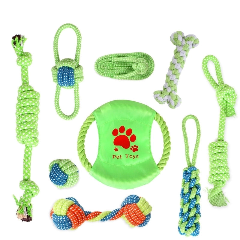 2 Pieces Pet Dog Cotton Rope Toys Tooth Cleaning Chewing Rope Combination Set Pet Supplies