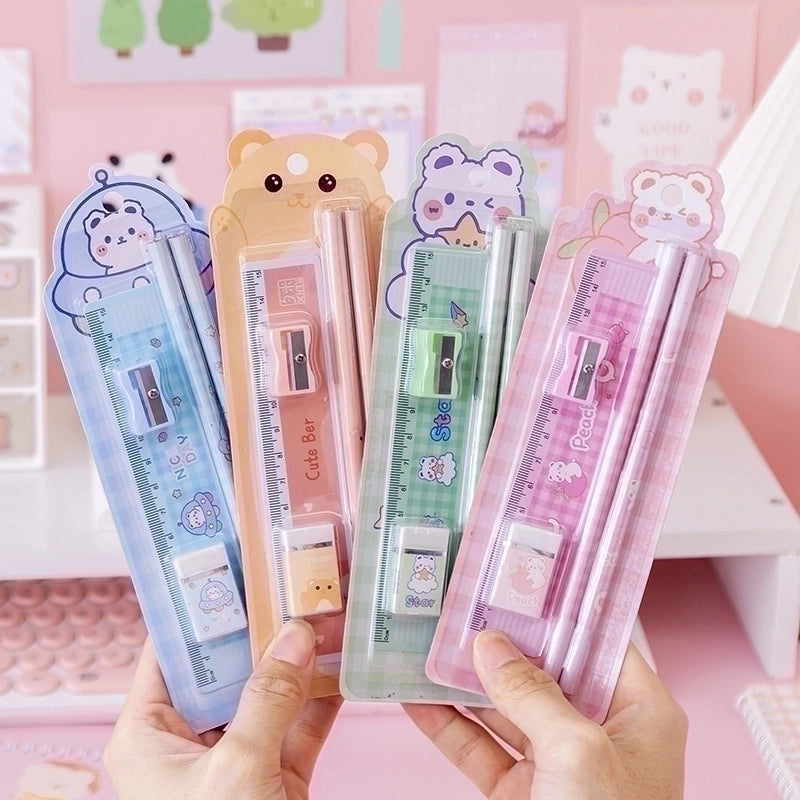 1 Set Bear Class Learning Plastic Wood Cute Pencil