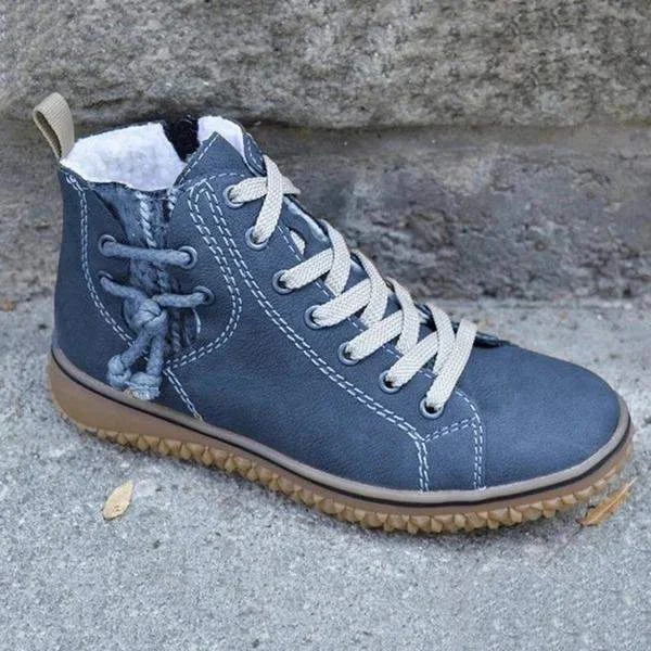 Sale\Green  UK 8\Blue  UK 4\Orthopedic Ankle Boots - New Flat Heel Snow Boots - UNISEX  Stunahome.com