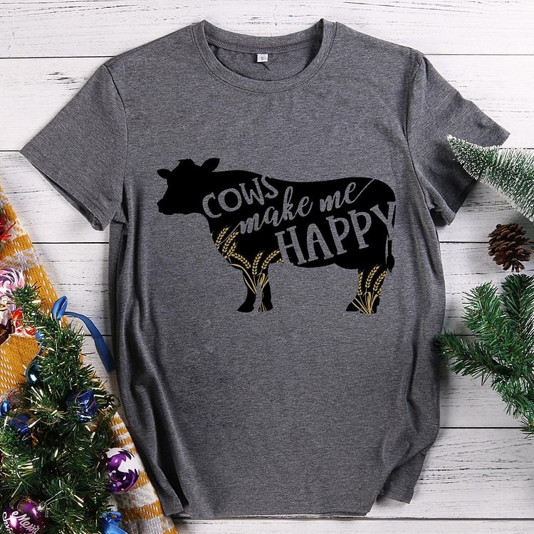 ANB -   Cow Make Me Happy Retro Tee-010681