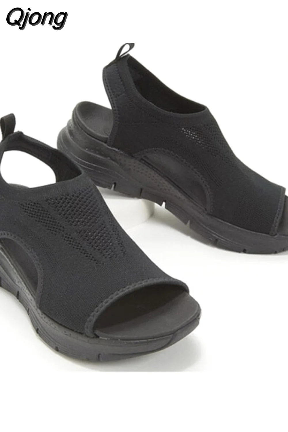 Qjong Size Women's Shoes Summer 2023 Comfort Casual Sport Sandals Women Beach Wedge Sandals Women Platform Sandals Roman Sandals 1020-1