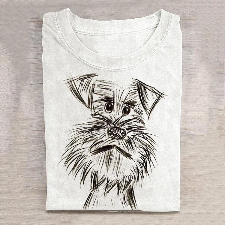 The Lovely Dog Print Vintage T-shirt