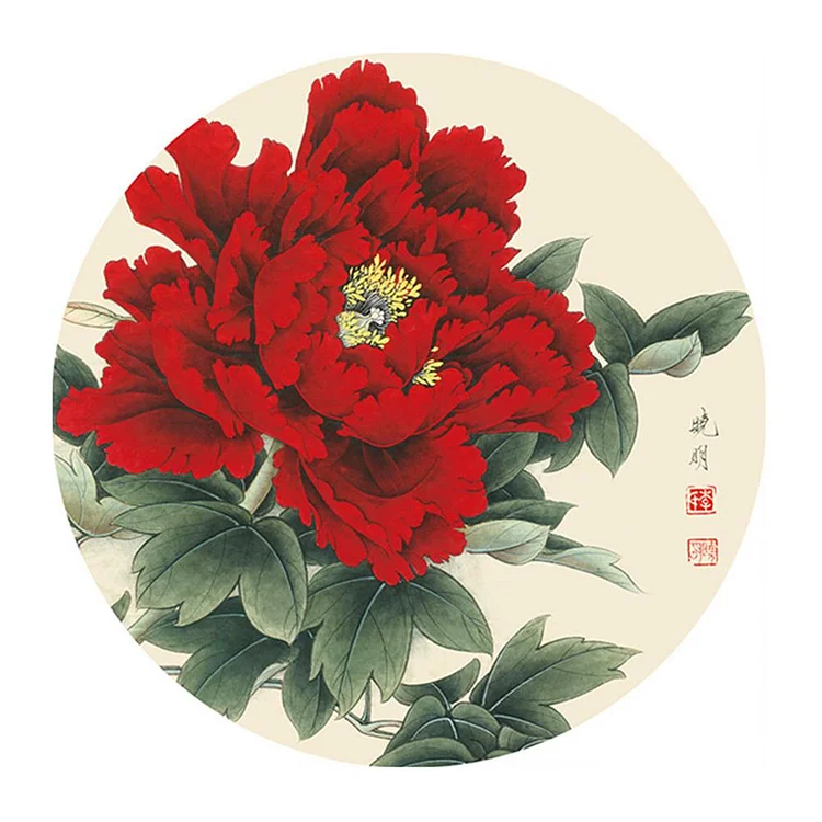 Flower Plant - 11CT 3 Strands Threads Printed Cross Stitch Kit - 50x50cm(Canvas)