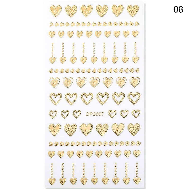 1PC Gold Sliver Striping Tape 3D Nail Stickers Geometry Lines Slider For Nails Gel Polish Decals For Manicures DIY Decoration-Nail Inspo