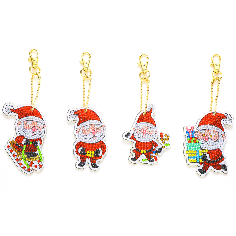

4pcs Christmas Double Sided - 5D DIY Craft Keychain, 501 Original