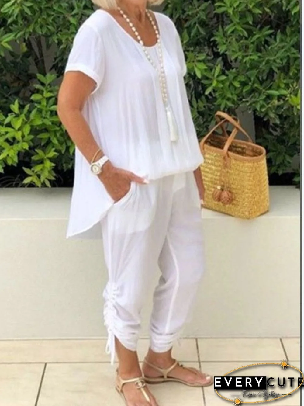 Women Summer Cotton Linen Sets Casual Solid Breathable Streetwear Suits Ladies Loose Long Wide Legs Pants Two Piece Sets