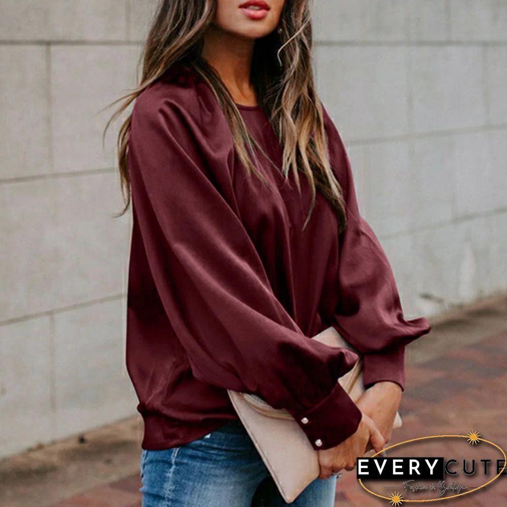 Women Full Sleeved Party Clubbing Elegant Blouse Plus Size Silk Shirts Tops