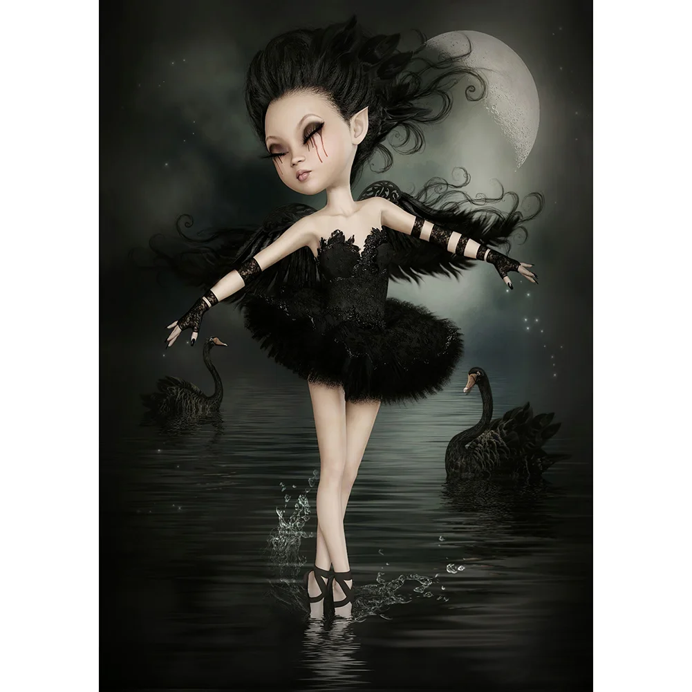 5D DIY Full Round Drill Diamond Painting Big Eyes Doll Rhinestone (NH643)