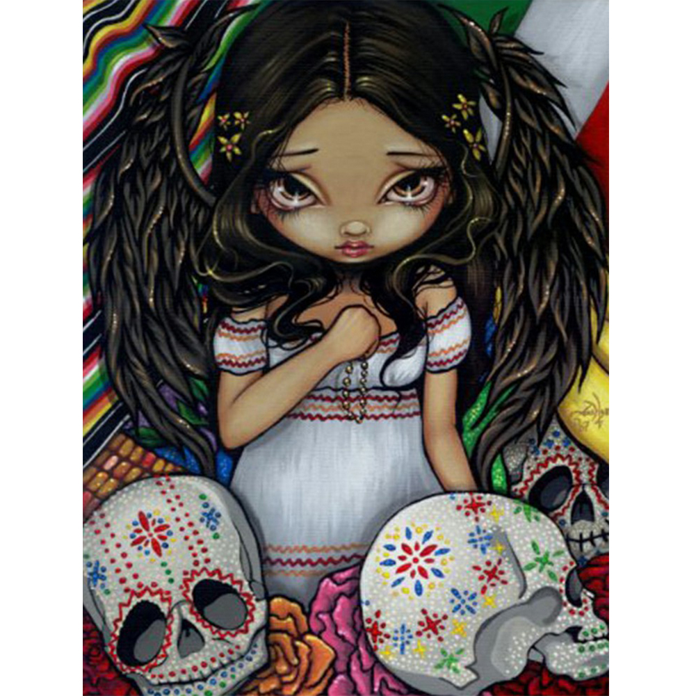 

40*50CM - Round Drill Diamond Painting - Big Eyes Doll, 501 Original