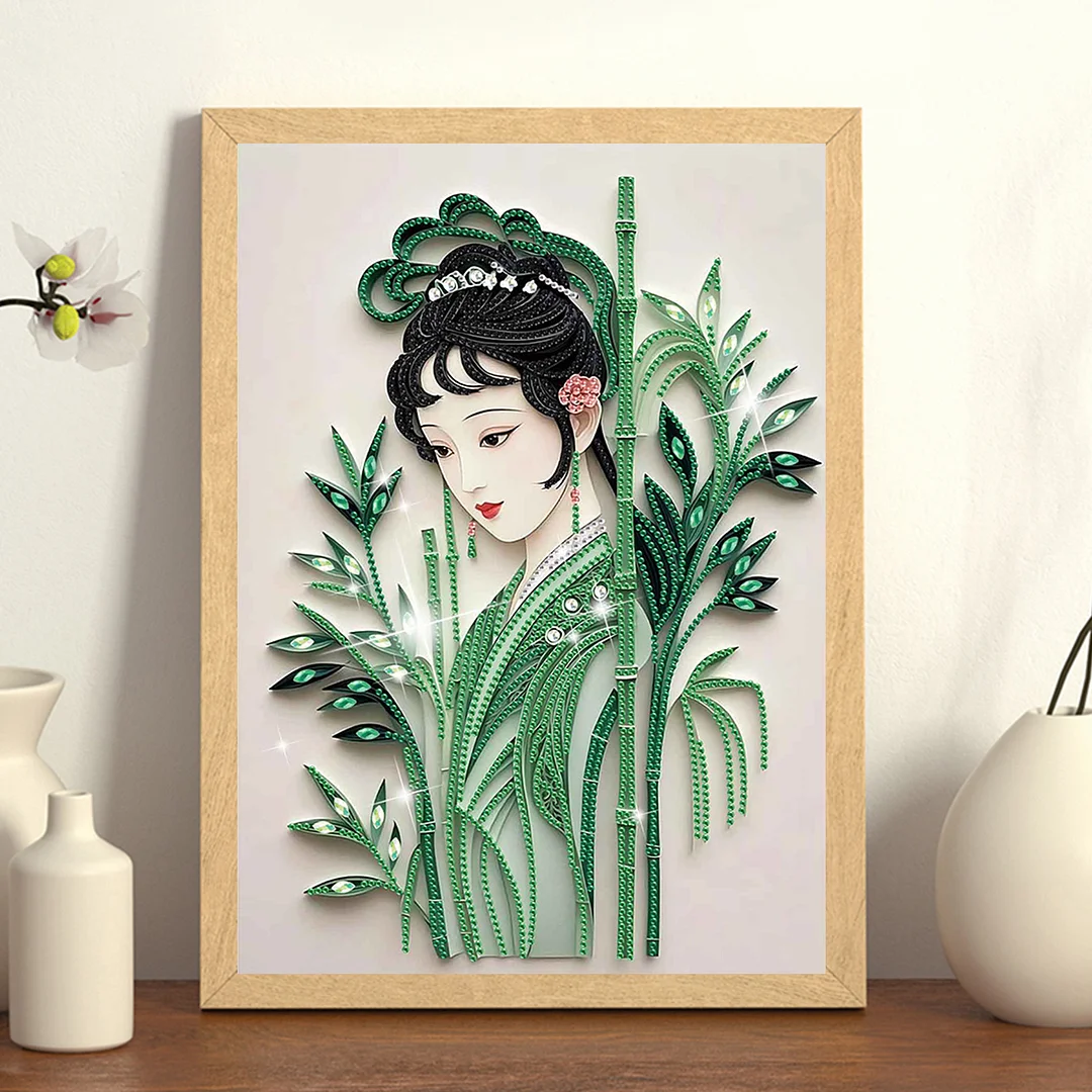 Diamond Painting - Partial Special Shaped Drill - Bamboo Beauty(Canvas|30x40cm)