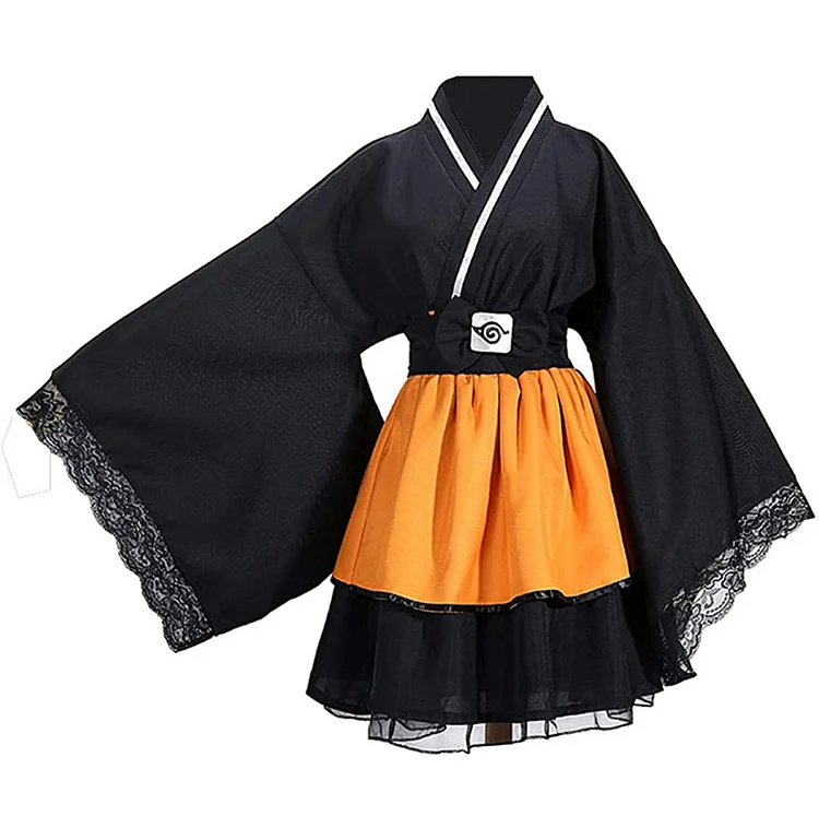Naruto Kimono Dress Halloween Cosplay Costume-elleschic