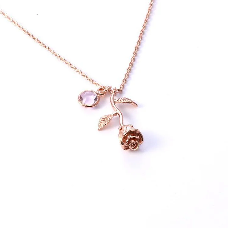 Birthstone Rose Necklace