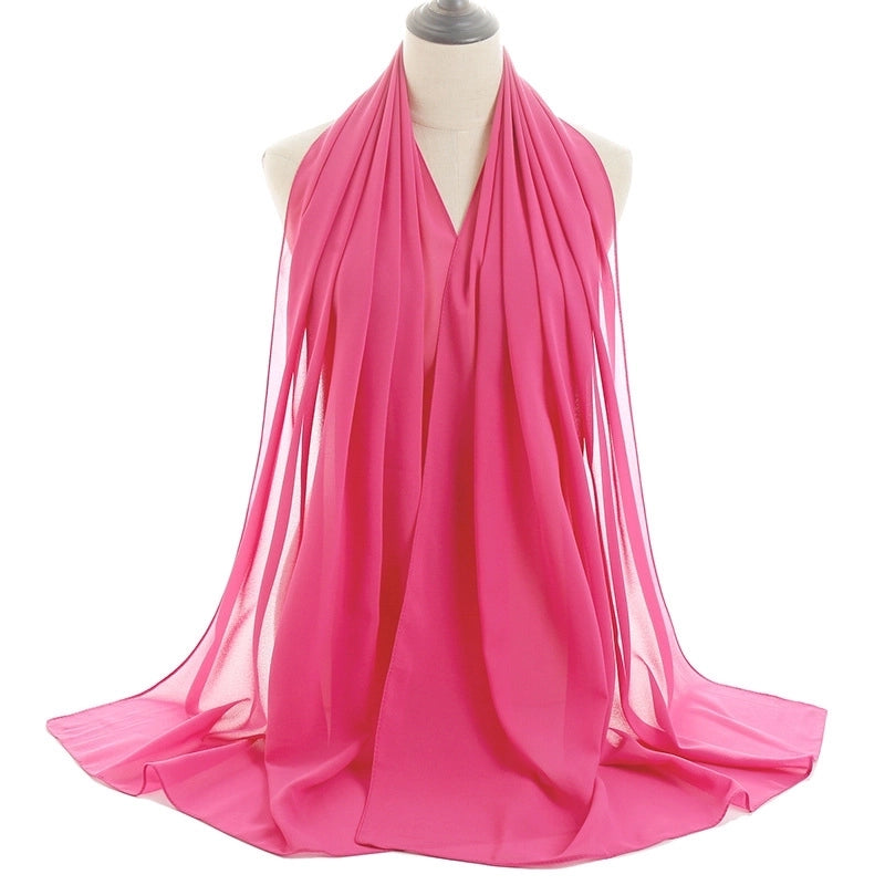 Women’s Minimalist Solid Color Chiffon Cotton Linen Scarves