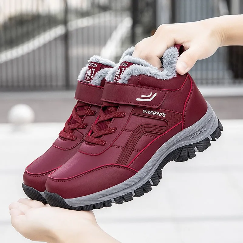 Nine o'clock Winter Men's High Boots Outdoor Warm Lined Anti-skid Couple Shoes Fashion Casual Female Snow Boots Soft Comfort