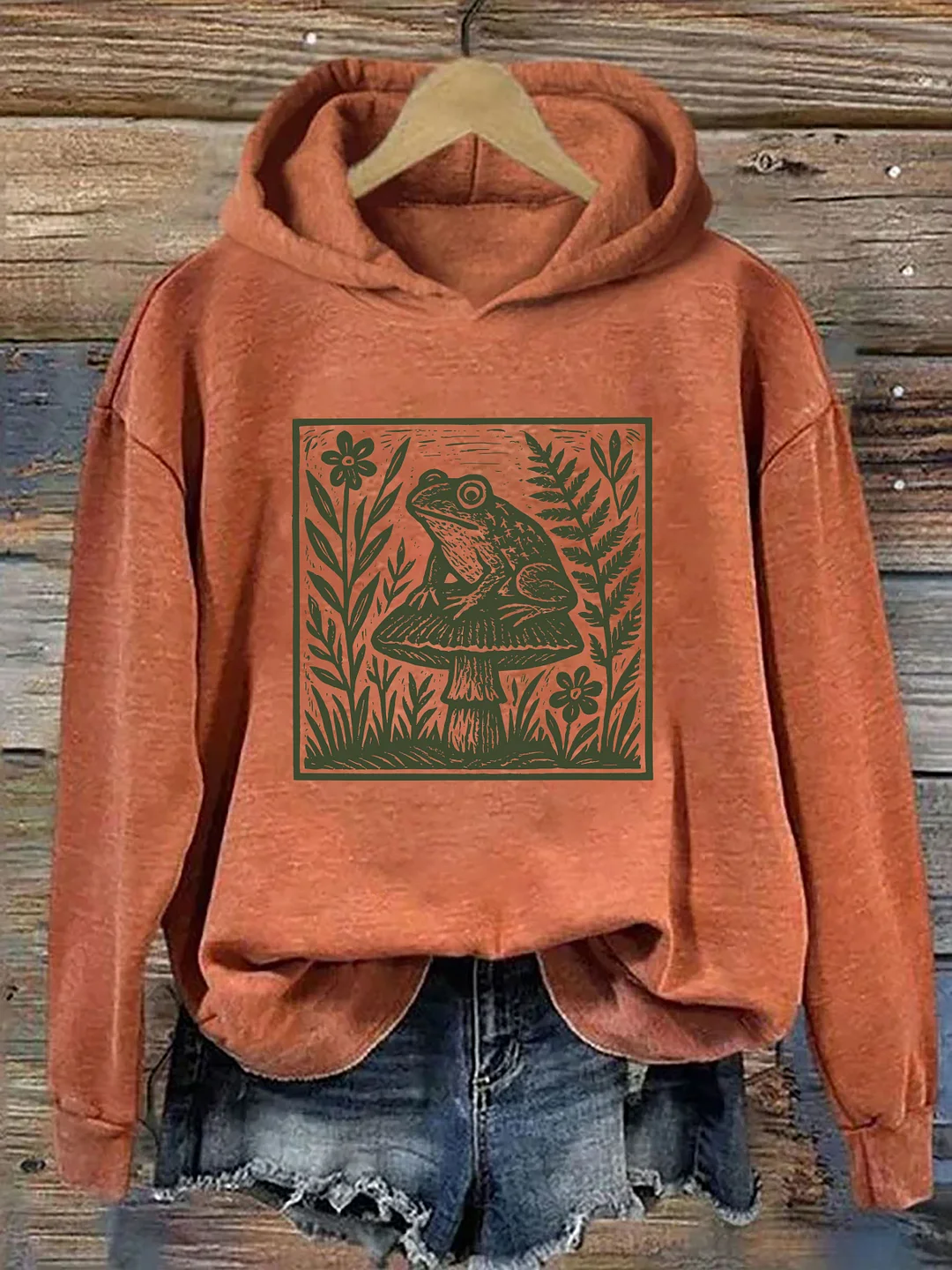 Frog Mushroom Woodland Nature Hoodie