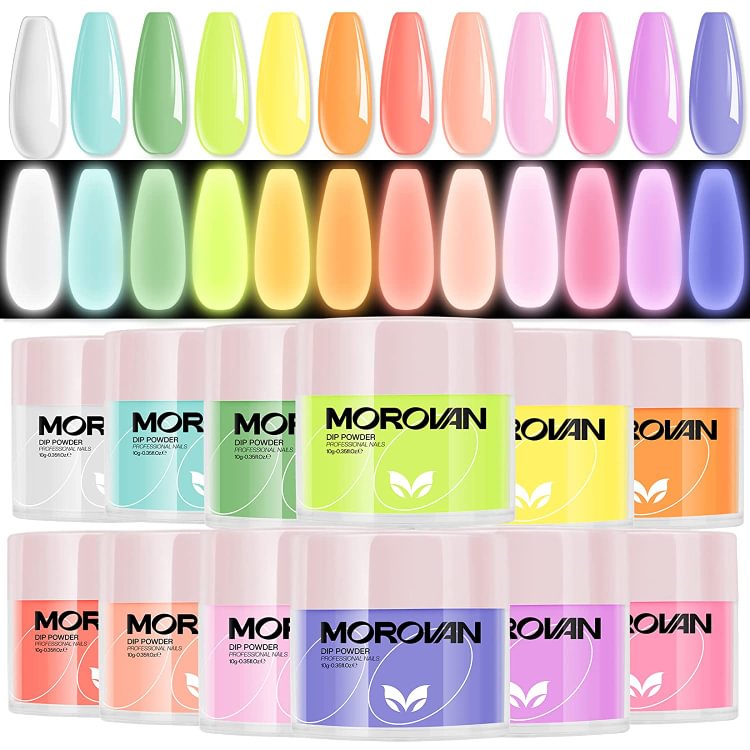 Morovan 12 Colors Dip Powder Nail Kit DPM46-A1