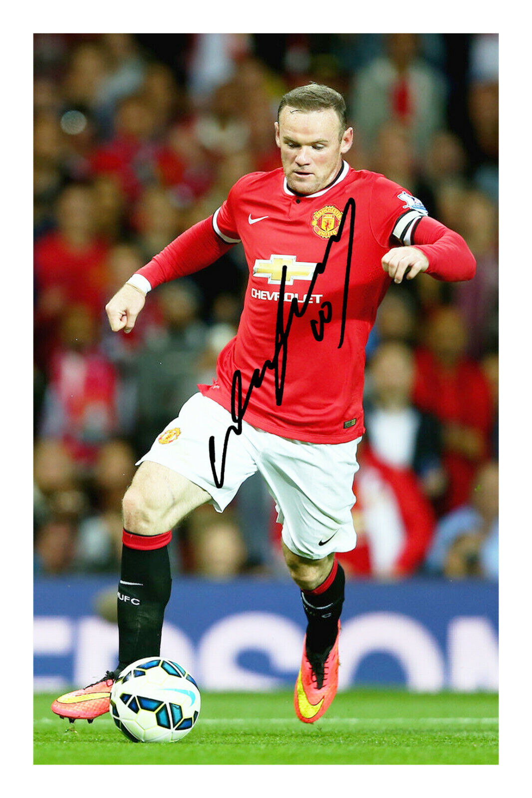 Wayne Rooney Signed A4 Autograph Photo Poster painting Print Manchester United FC