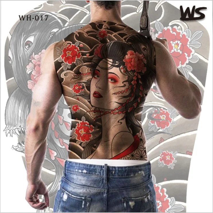 large temporary tatoo for men tattoo body art full back sexy tattoo sticker lion king tiger dragon tattoo designs waterproof