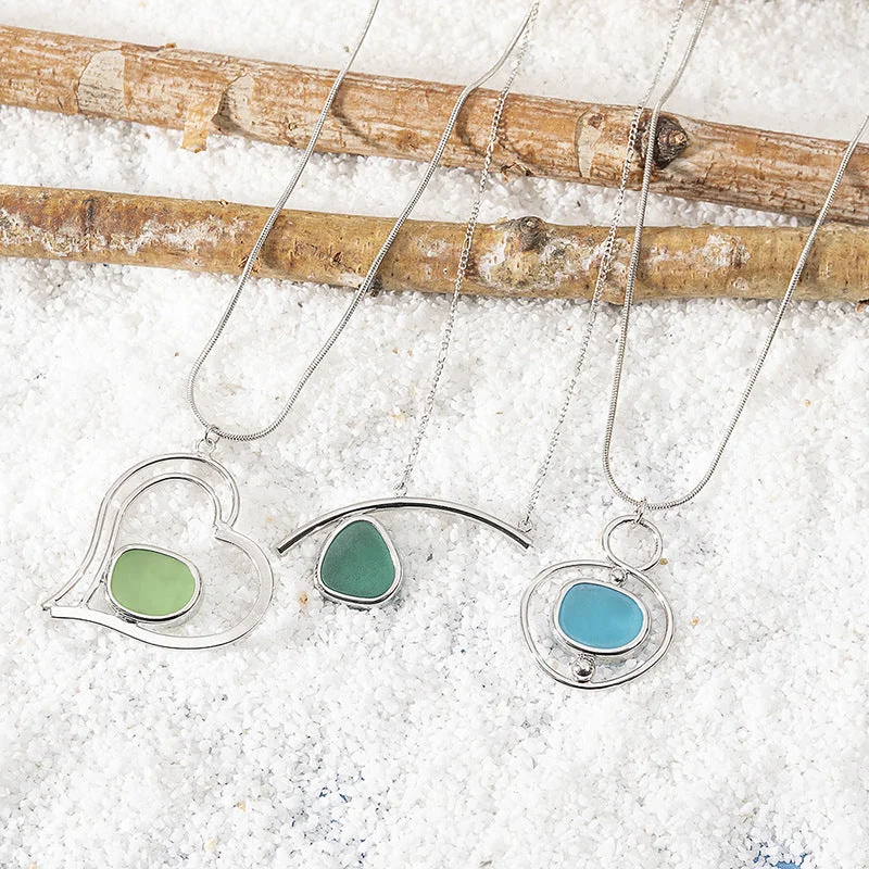 Heart Sea Glass Necklace