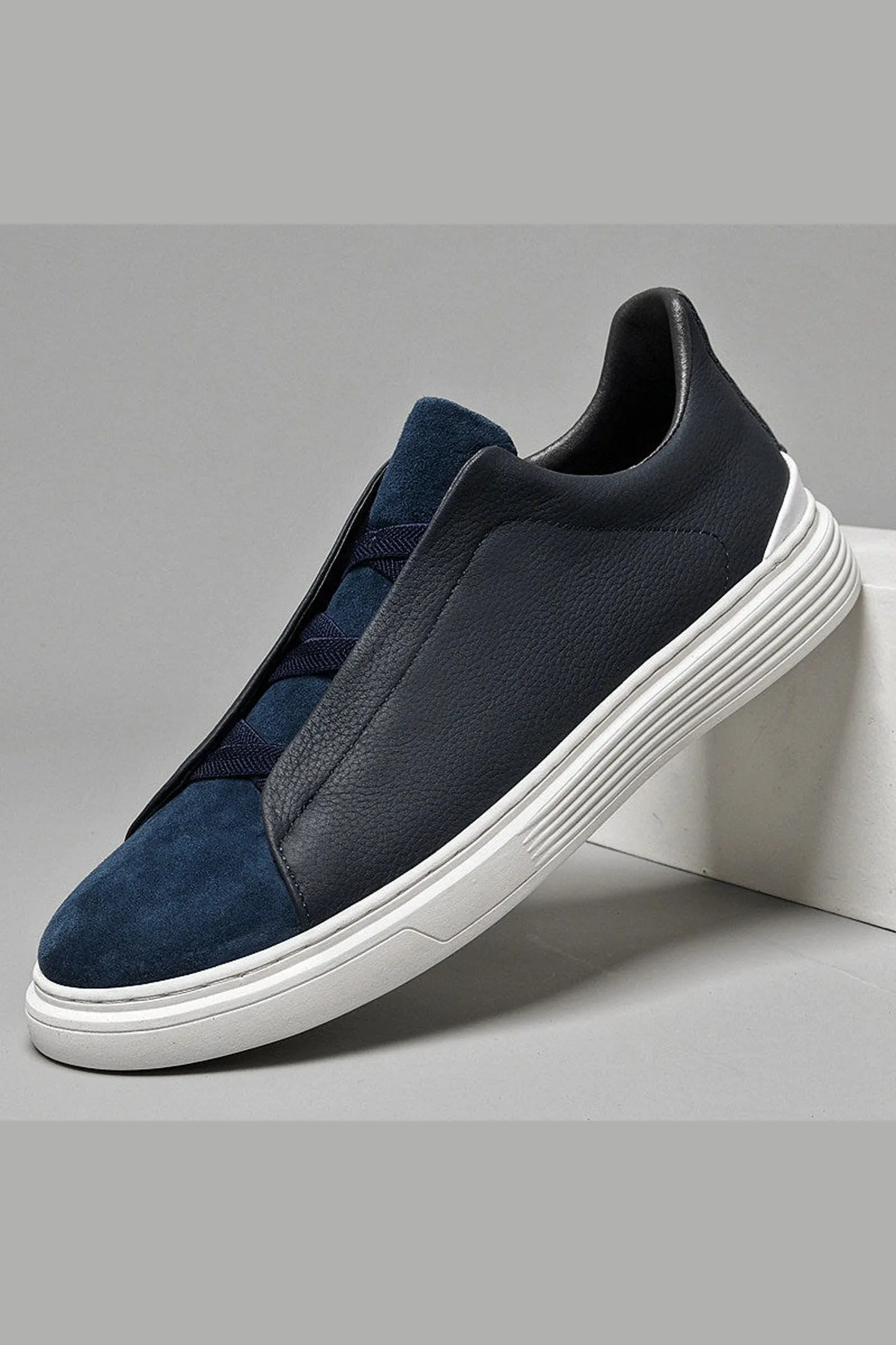 Men's Adriano Leather & Suede Sneakers &ndash; Slip-On Trainers
