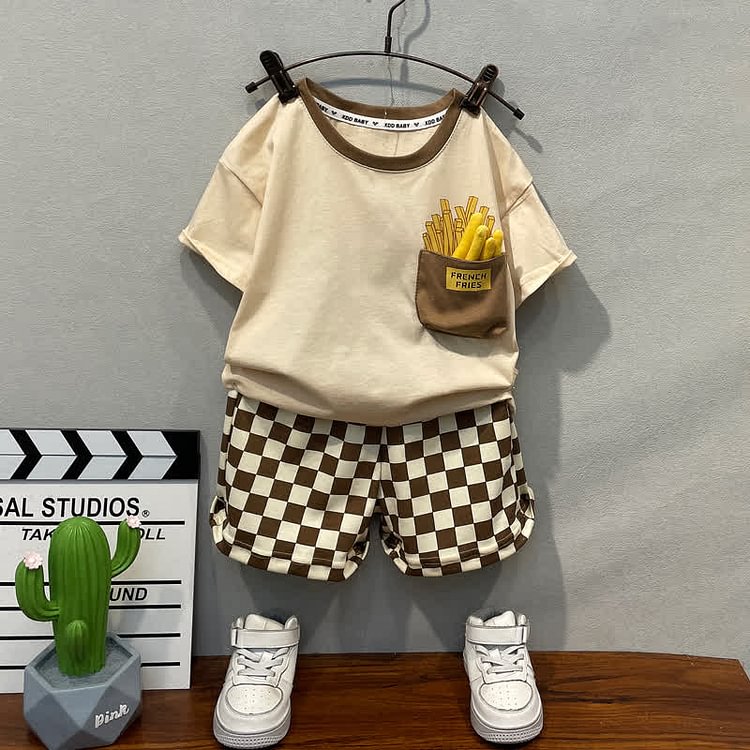 FRENCH FRIES Toddler Boy Tee and Shorts Set